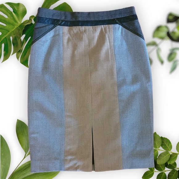 Club Monaco Dresses & Skirts - Club Monaco Wool Pencil Skirt Colorblock, sz 0